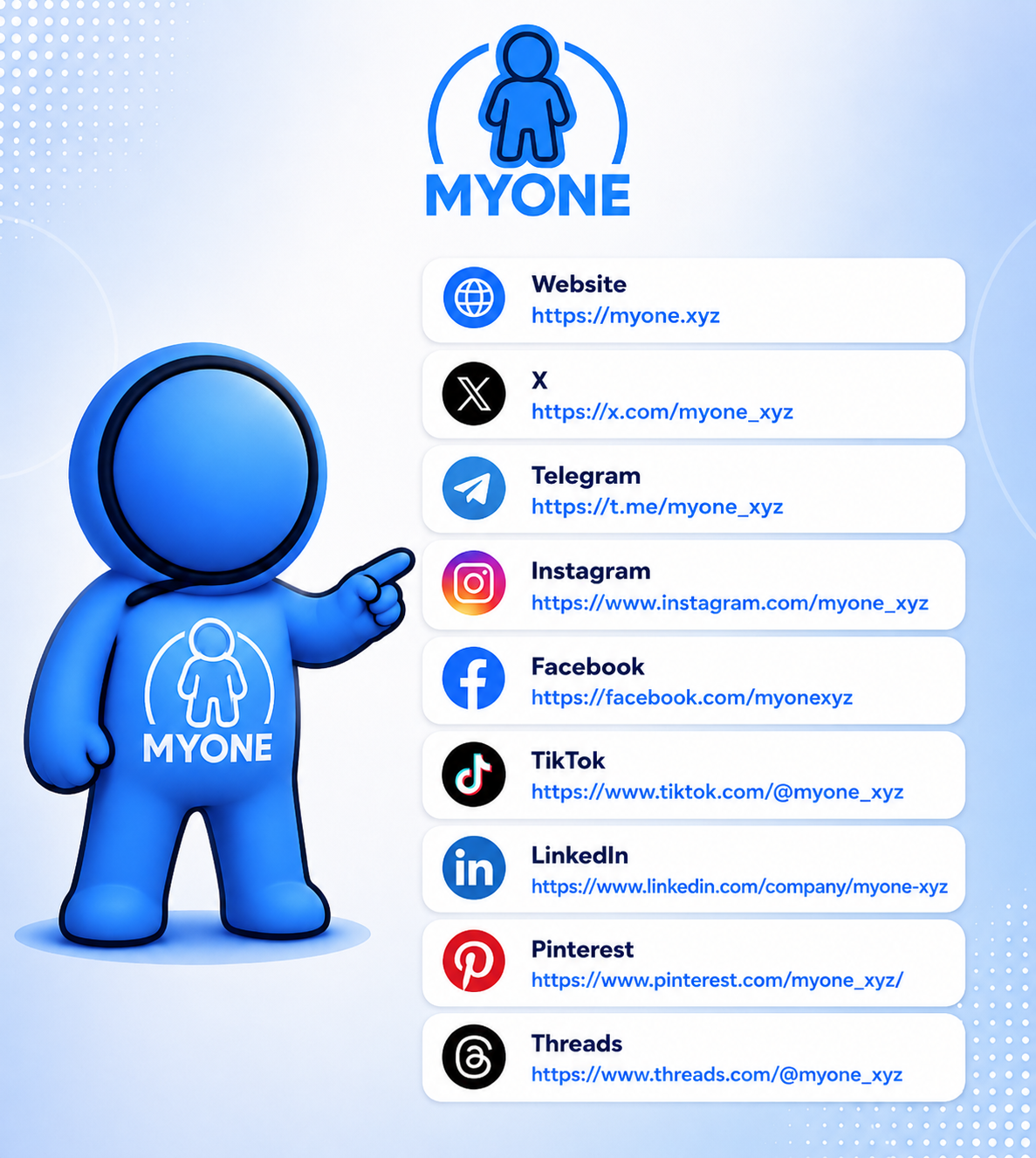 New official channels for MYONE